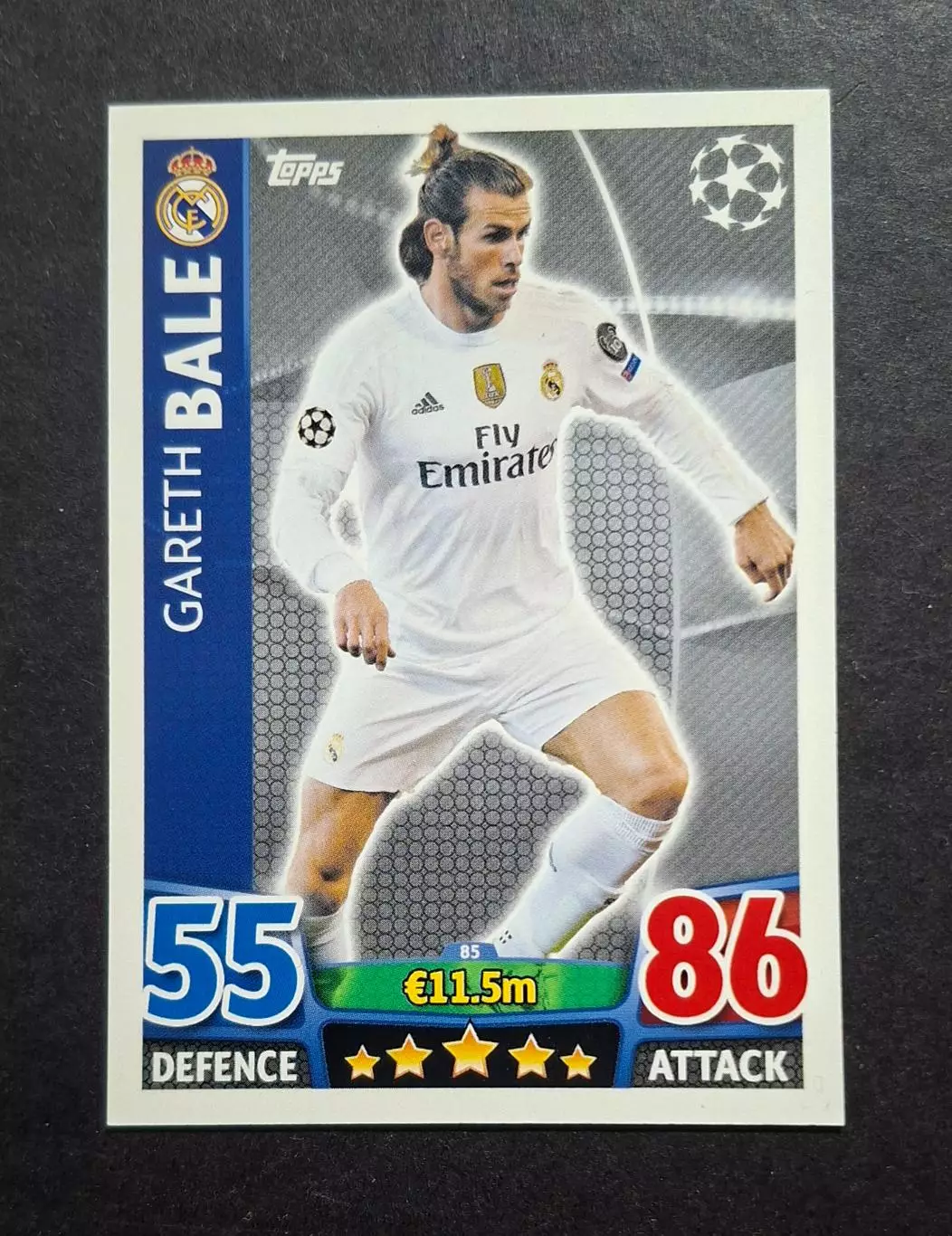 Картка Topps Гарет Бейл Реал Мадрид Ліга Чемпіонів 2015/16