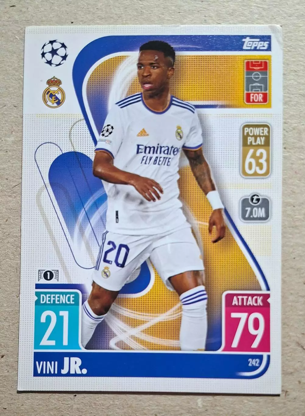 Картка Topps Вінісіус Жуніор Реал Мадрид Ліга Чемпіонів 2021/22