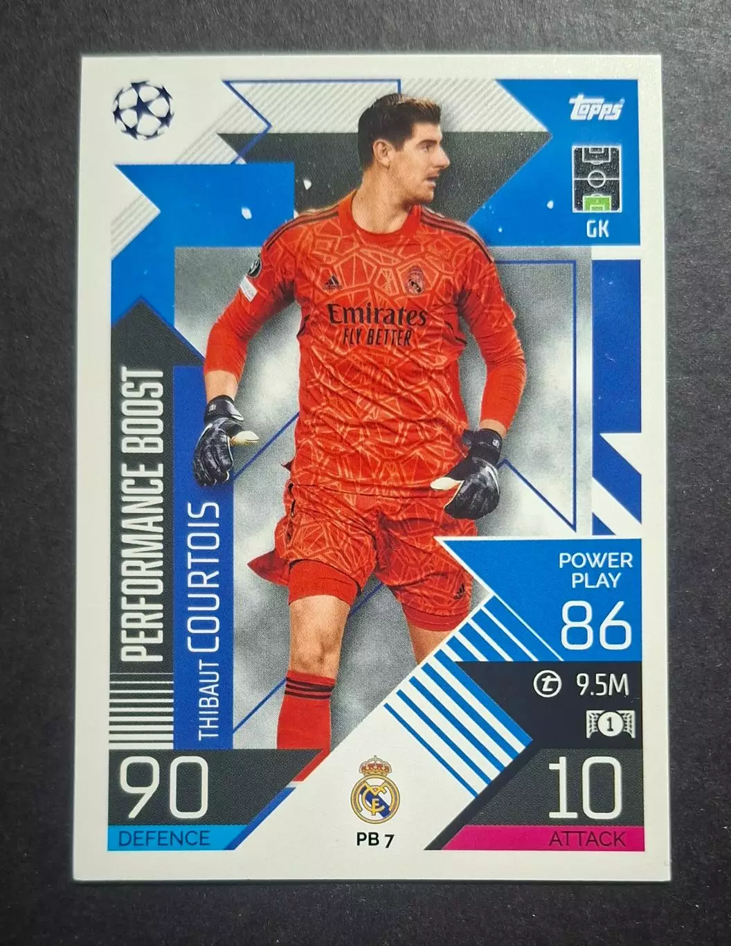 Картка Topps Тібо Куртуа Реал Мадрид Ліга Чемпіонів 2022/23
