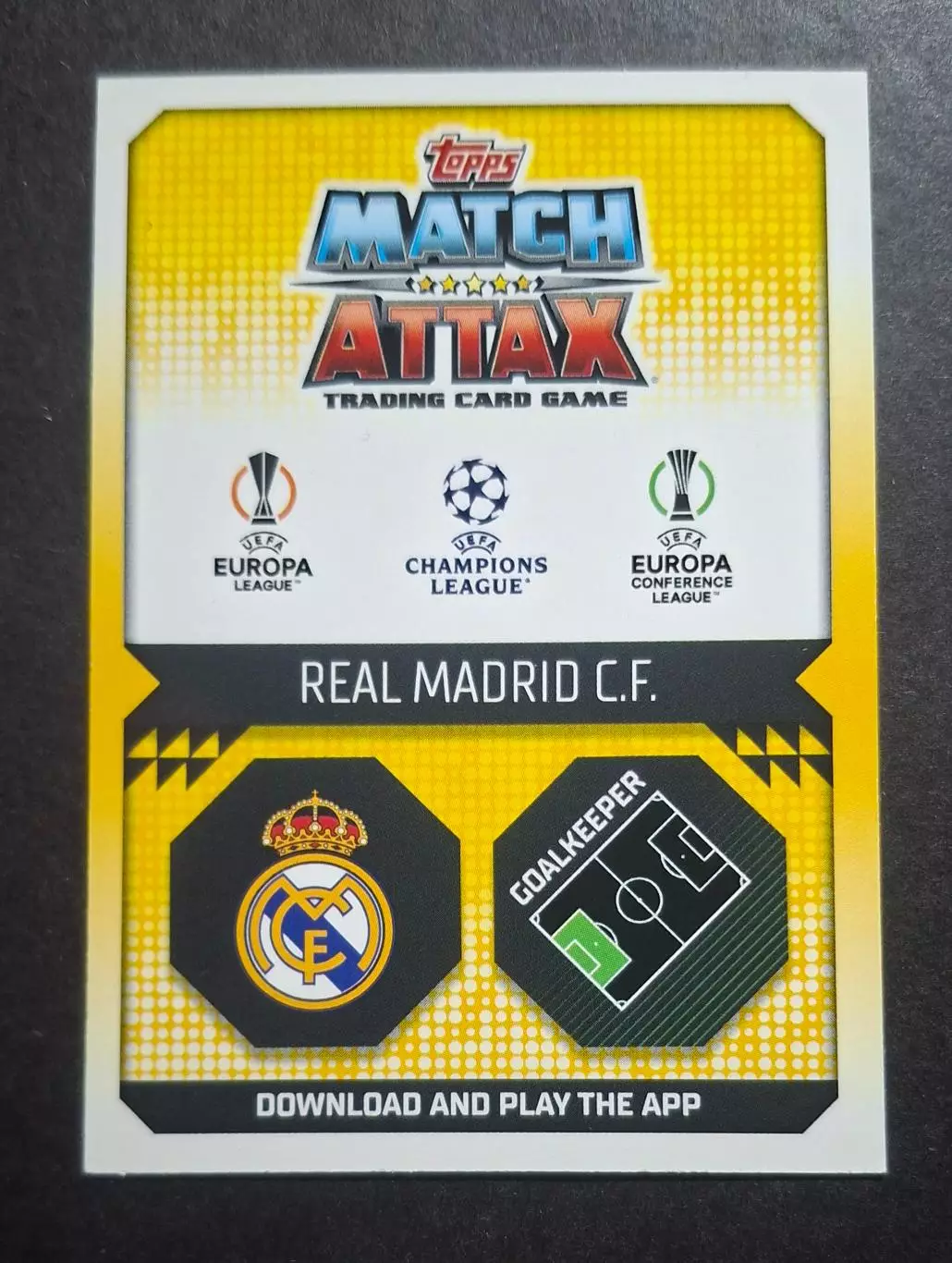 Картка Topps Тібо Куртуа Реал Мадрид Ліга Чемпіонів 2022/23 1