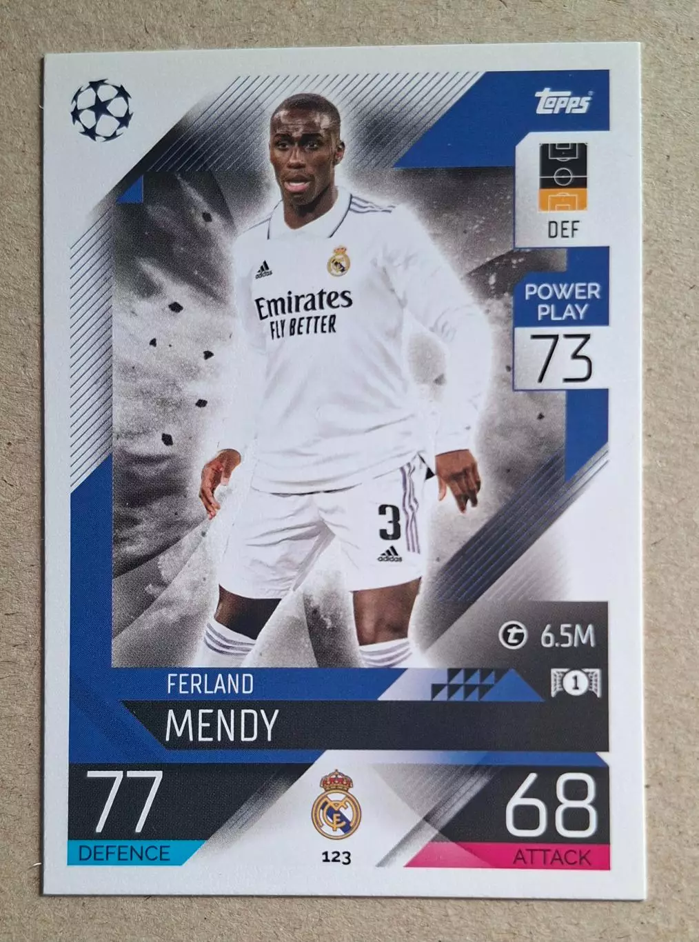 Картка Topps Ferland Mendy/Ферлан Менді Реал Мадрид Ліга Чемпіонів 2022/23