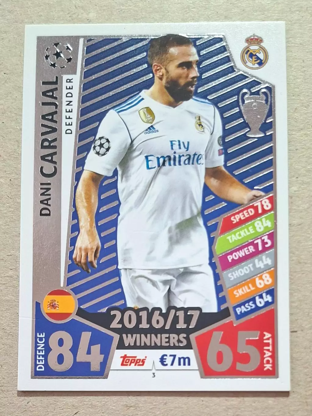 Картка Topps Carvajal / Карвахаль Реал Мадрид Ліга Чемпіонів 2017/18