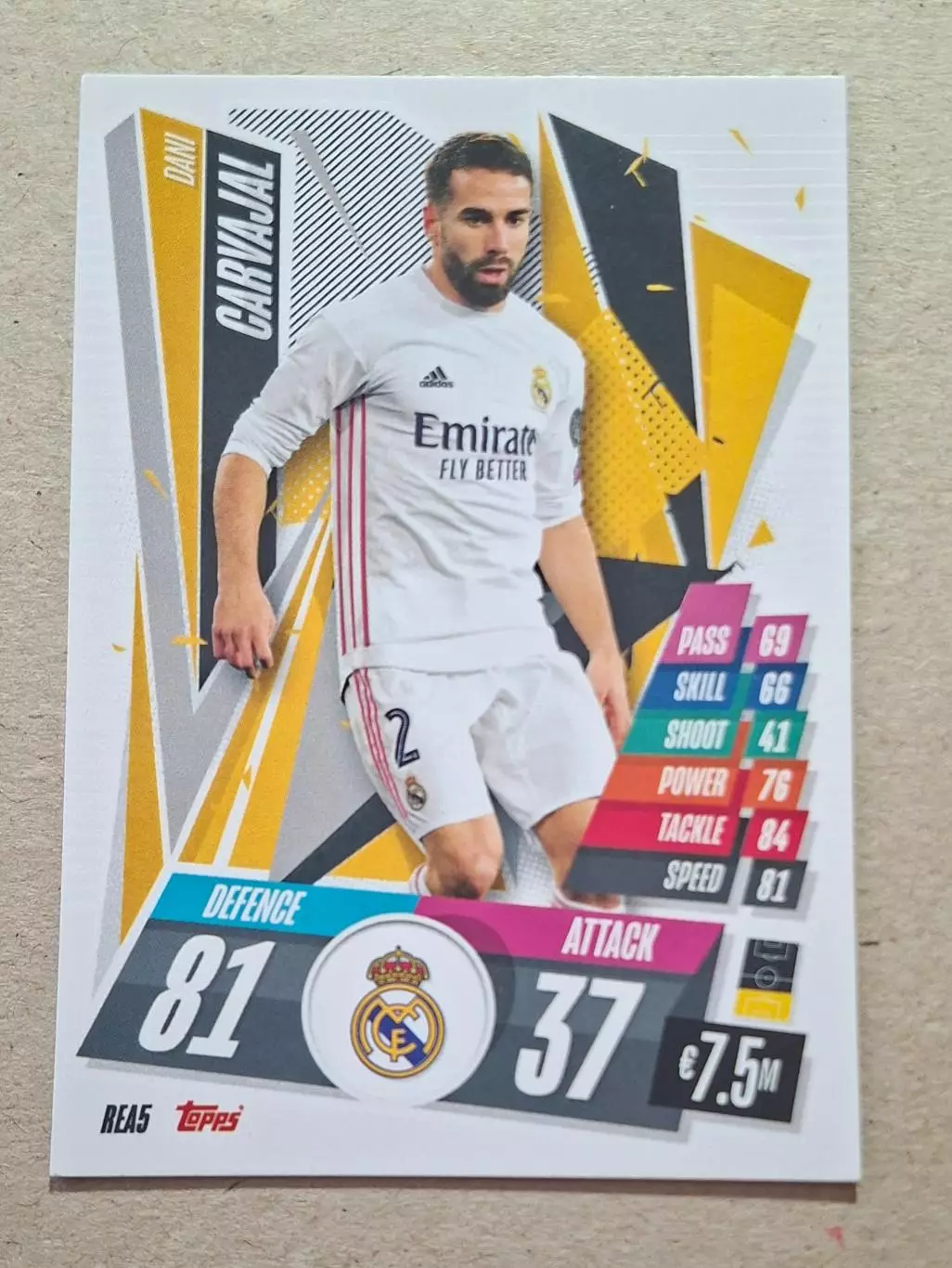 Картка Topps Carvajal / Карвахаль Реал Мадрид Ліга Чемпіонів 2020/21