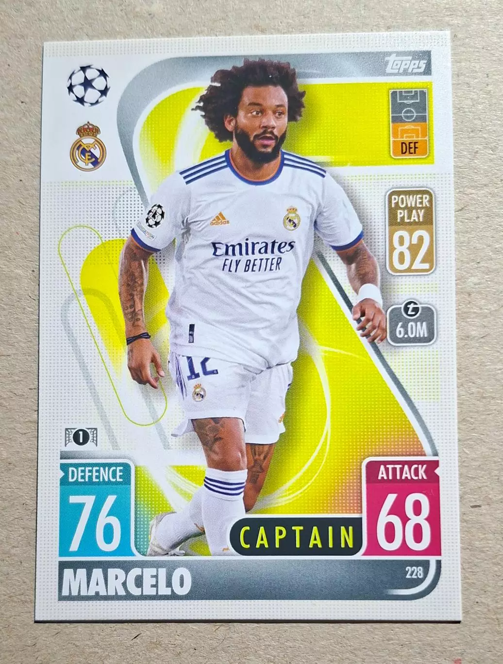 Картка Topps Марсело Реал Мадрид Ліга Чемпіонів 2021/22