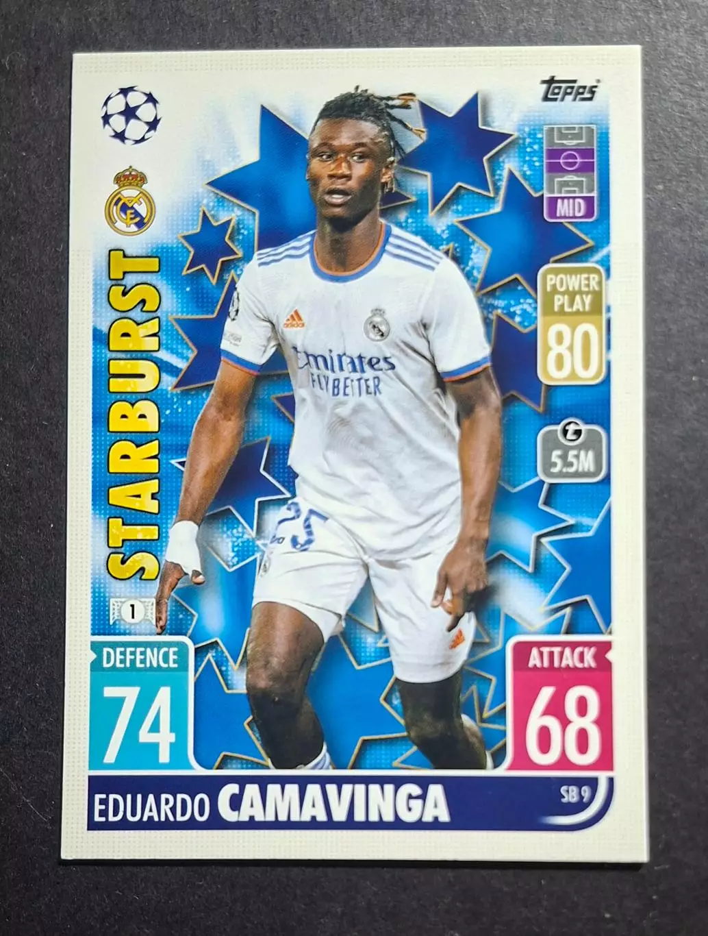 Картка Topps Камавінга Реал Мадрид Ліга Чемпіонів 2021/22