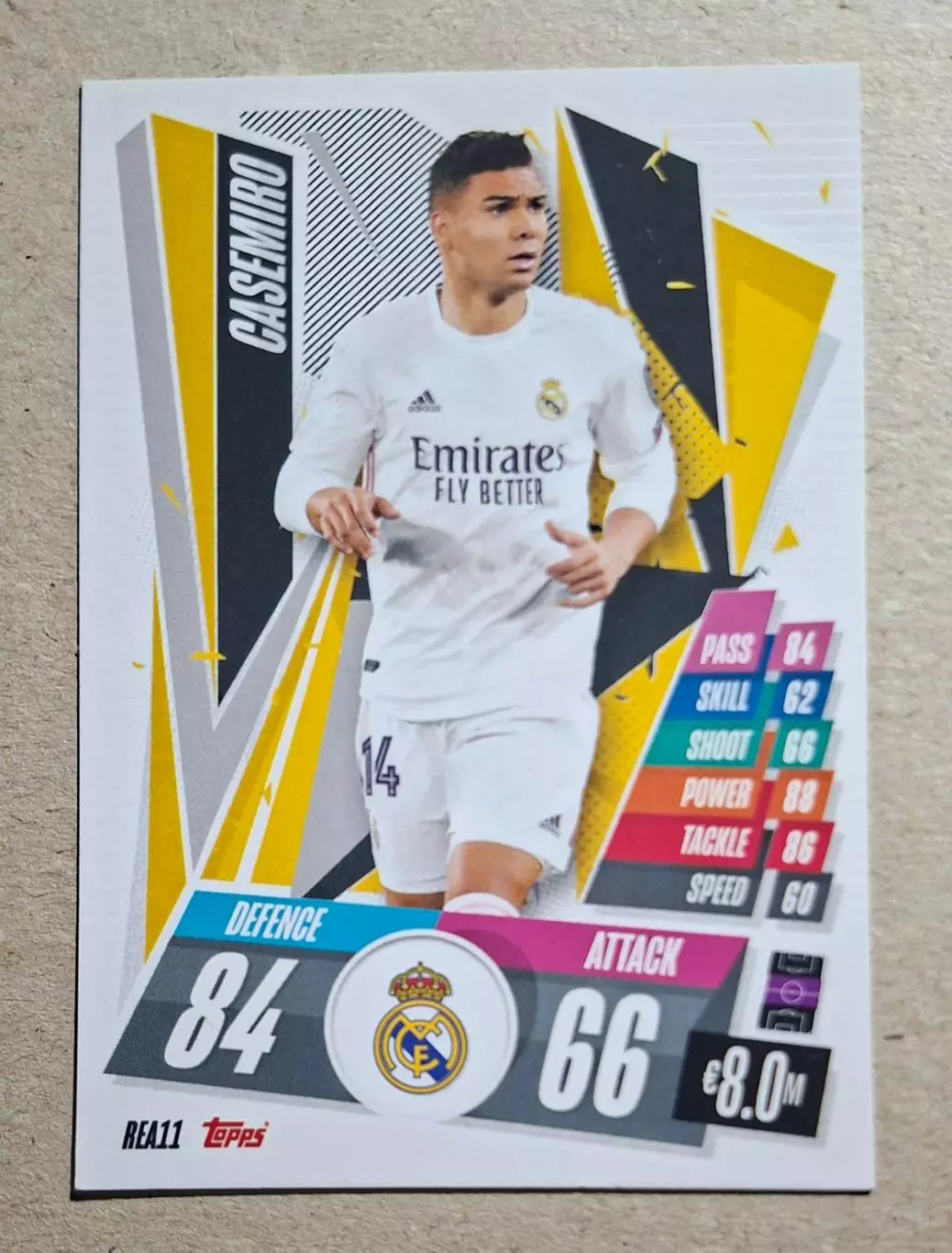 Картка Topps Casemiro / Каземіро Реал Мадрид Ліга Чемпіонів 2020/21