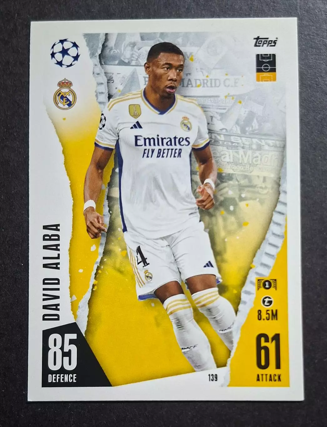 Картка Topps Alaba /Алаба Реал Мадрид Ліга Чемпіонів 2023/24