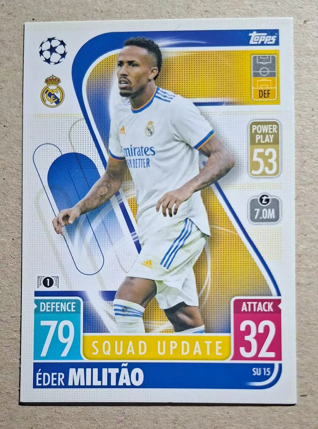 Картка Topps Militao/ Мілітао Реал Мадрид Ліга Чемпіонів 2021/22