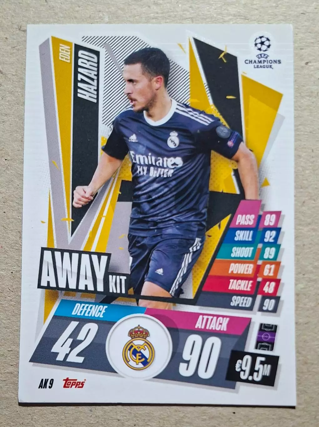 Картка Topps Hazard /Азар Реал Мадрид Ліга Чемпіонів 2020/21