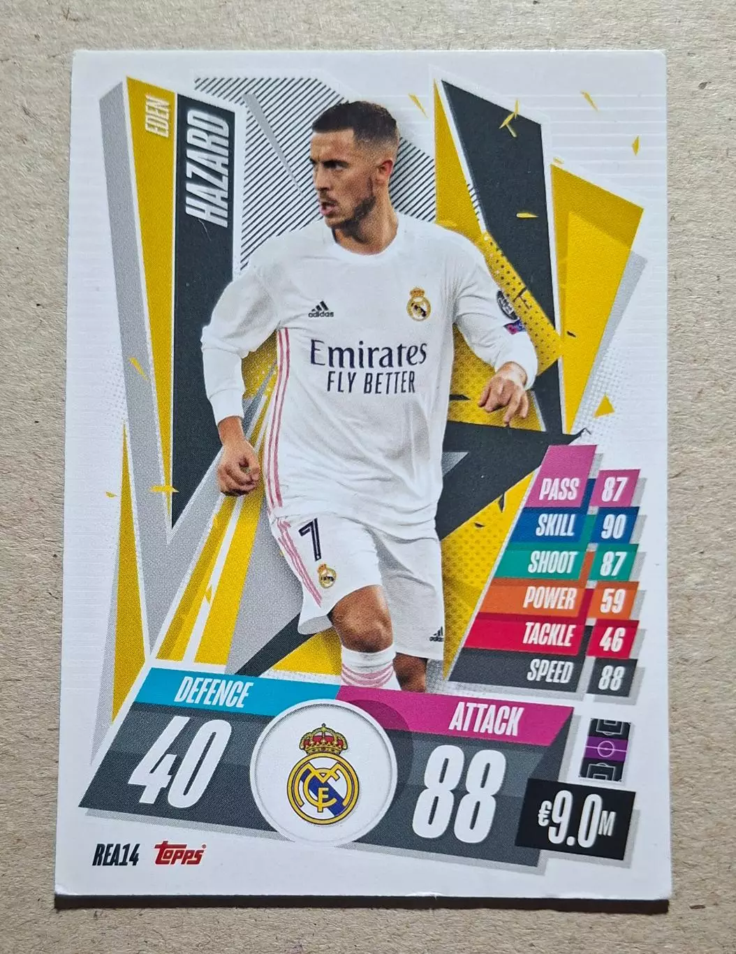 Картка Topps Hazard /Азар Реал Мадрид Ліга Чемпіонів 2020/21