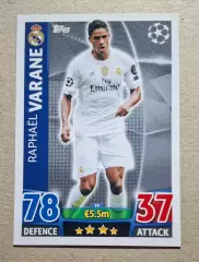 Картка Topps Varane / Варан Реал Мадрид Ліга Чемпіонів 2015/16