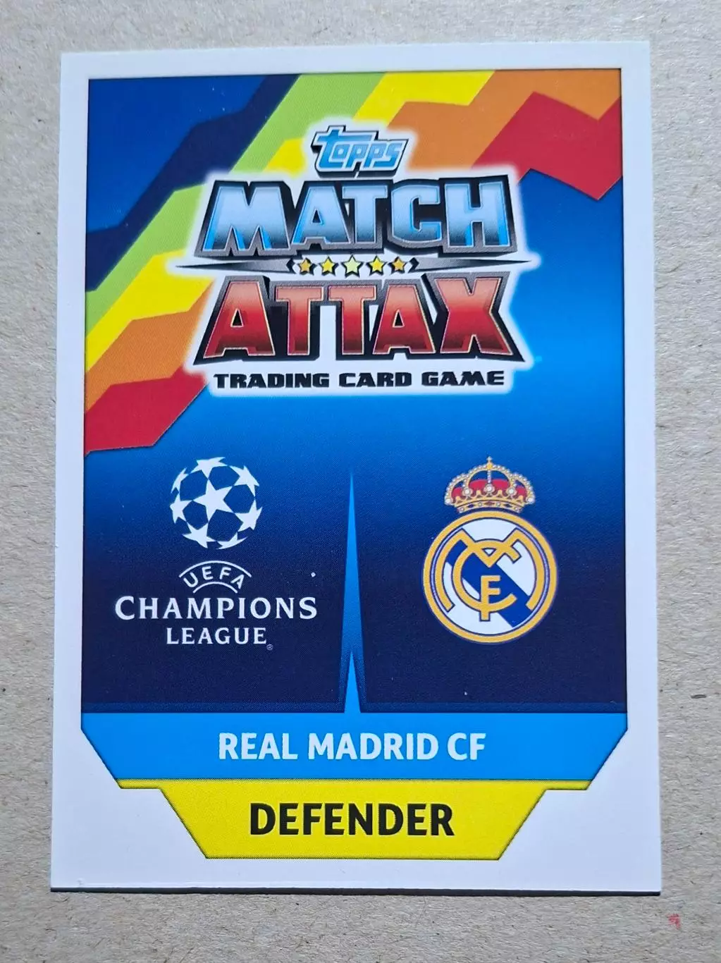 Картка Topps Varane / Варан Реал Мадрид Ліга Чемпіонів 2017/18 1