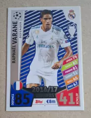 Картка Topps Varane / Варан Реал Мадрид Ліга Чемпіонів 2017/18
