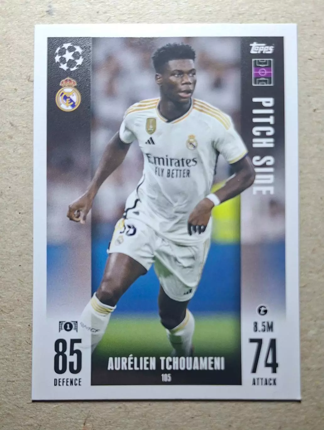 Картка Topps Tchouameni / Чуамені Реал Мадрид Ліга Чемпіонів 2023/24 (2)