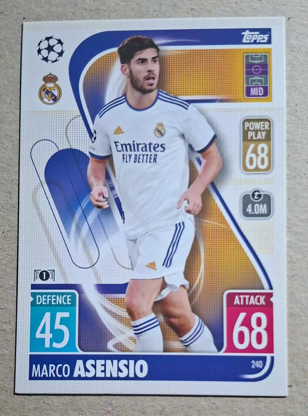 Картка Topps Asensio / Асенсіо Реал Мадрид Ліга Чемпіонів 2021/22