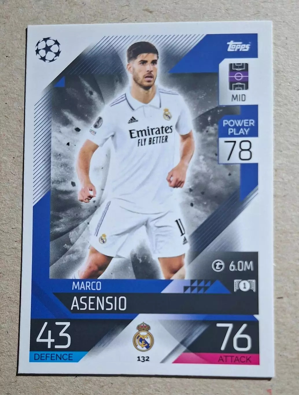 Картка Topps Asensio / Асенсіо Реал Мадрид Ліга Чемпіонів 2022/23