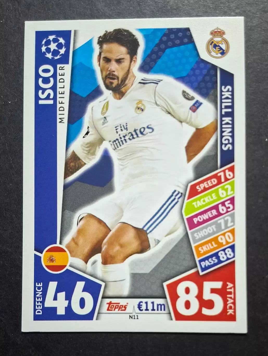 Картка Topps Isco/ Іско Реал Мадрид Ліга Чемпіонів 2017/18