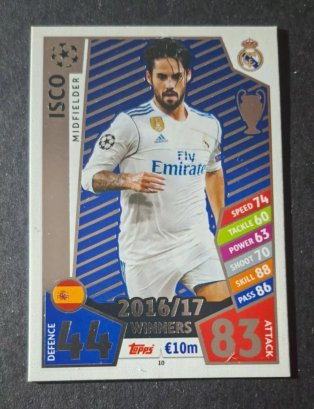 Картка Topps Isco/ Іско Реал Мадрид Ліга Чемпіонів 2017/18