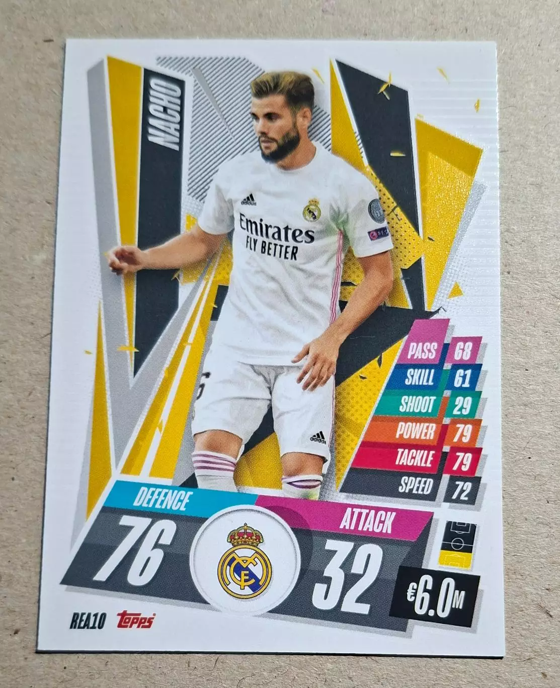 Картка Topps Nacho / Начо Реал Мадрид Ліга Чемпіонів 2020/21