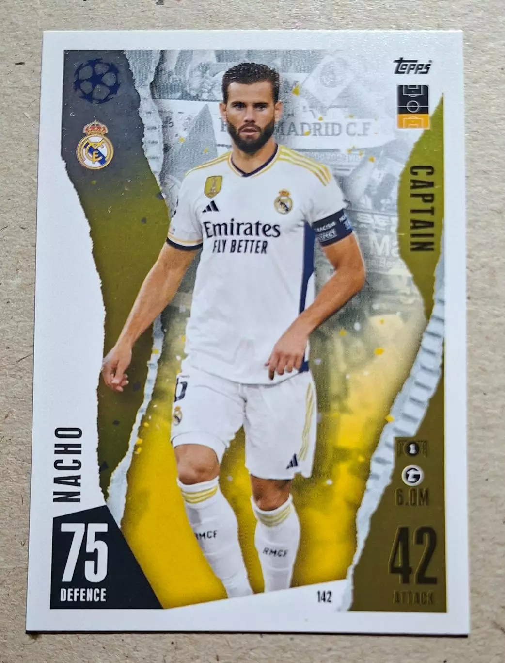 Картка Topps Nacho / Начо Реал Мадрид Ліга Чемпіонів 2023/24