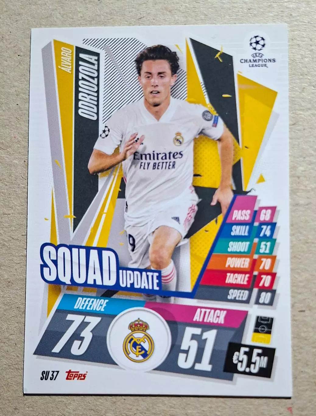 Картка Topps Odriozola / Одріосола Реал Мадрид Ліга Чемпіонів 2020/21