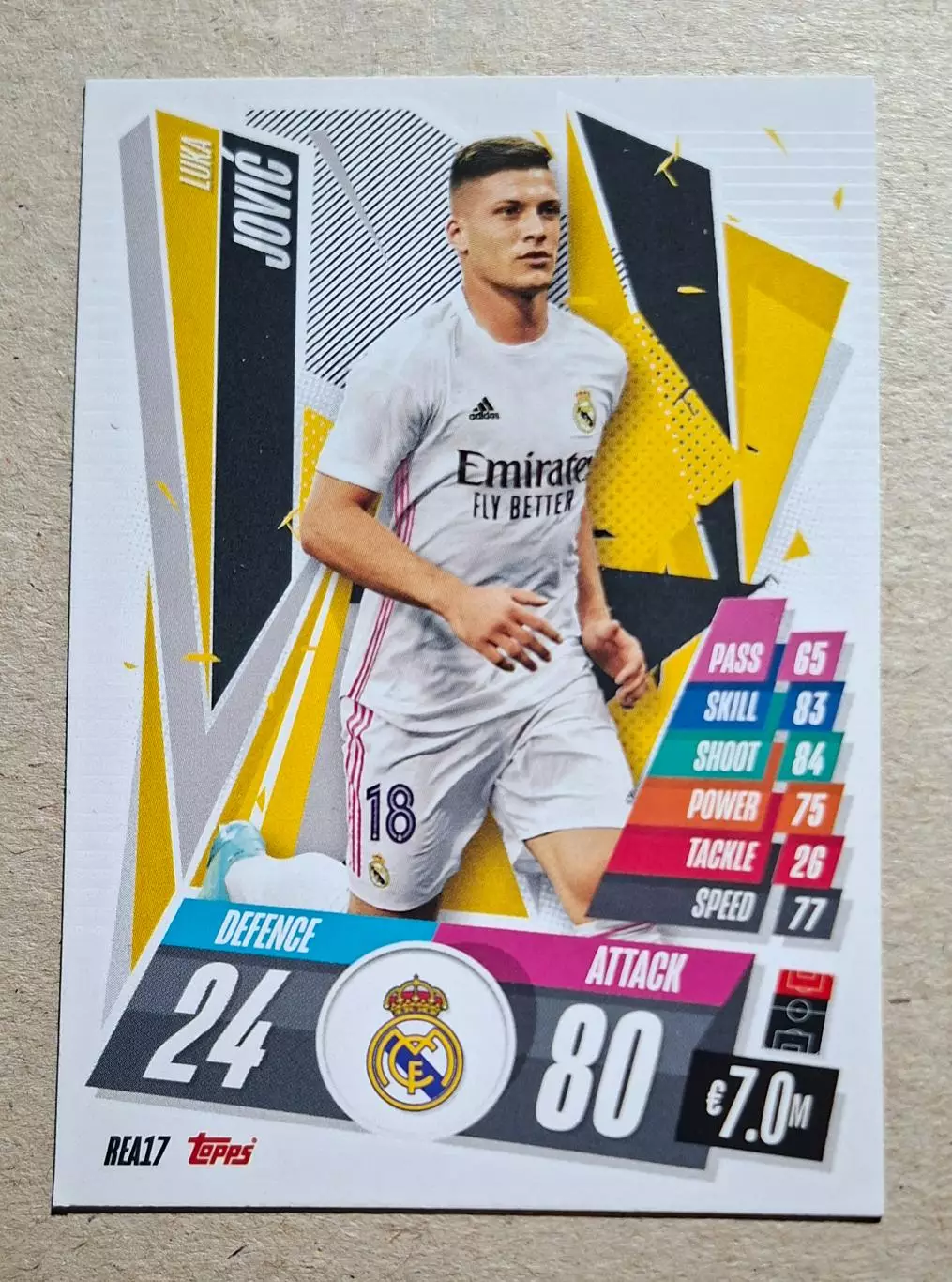 Картка Topps Jovic / Йович Реал Мадрид Ліга Чемпіонів 2020/21