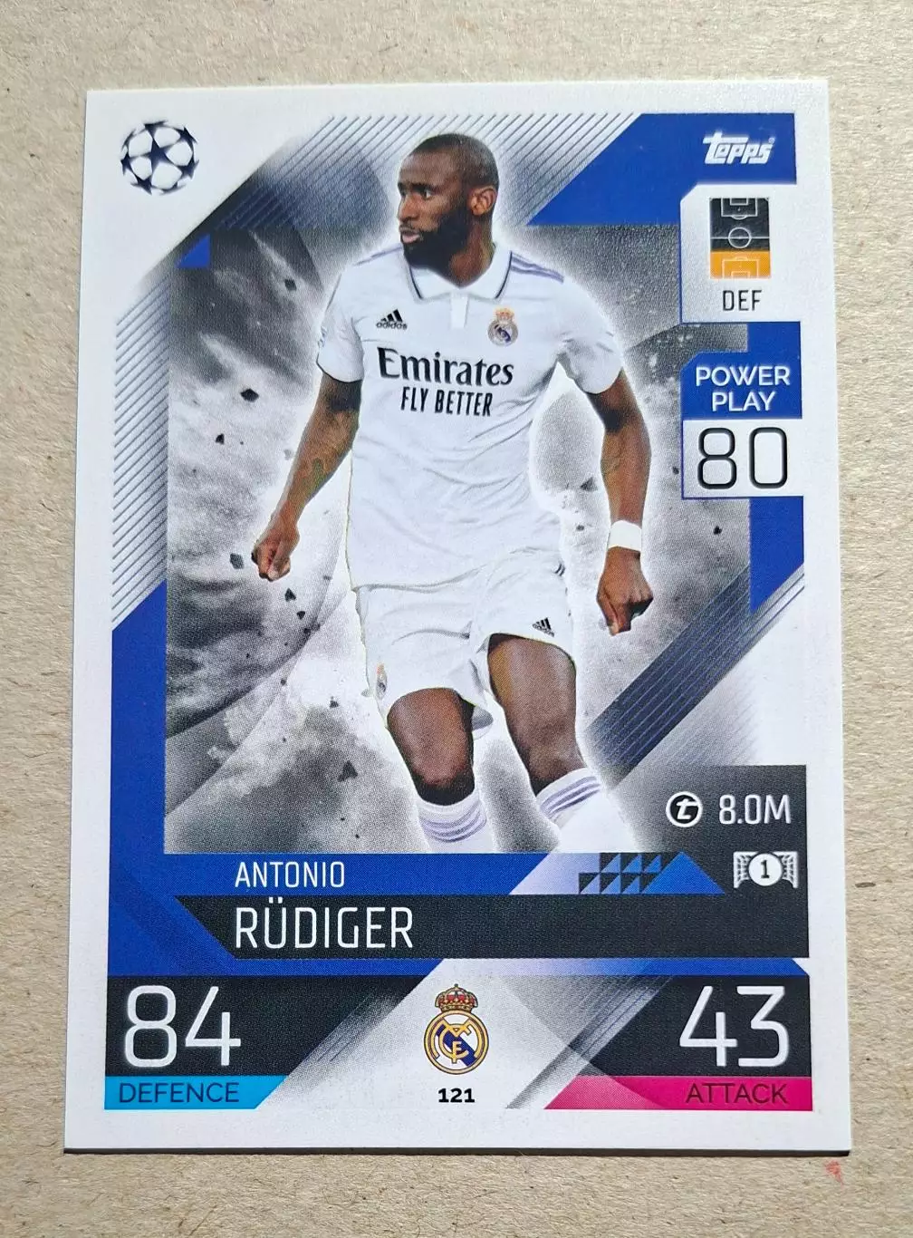 Картка Topps Rudiger/ Рюдігер Реал Мадрид Ліга Чемпіонів 2022/23