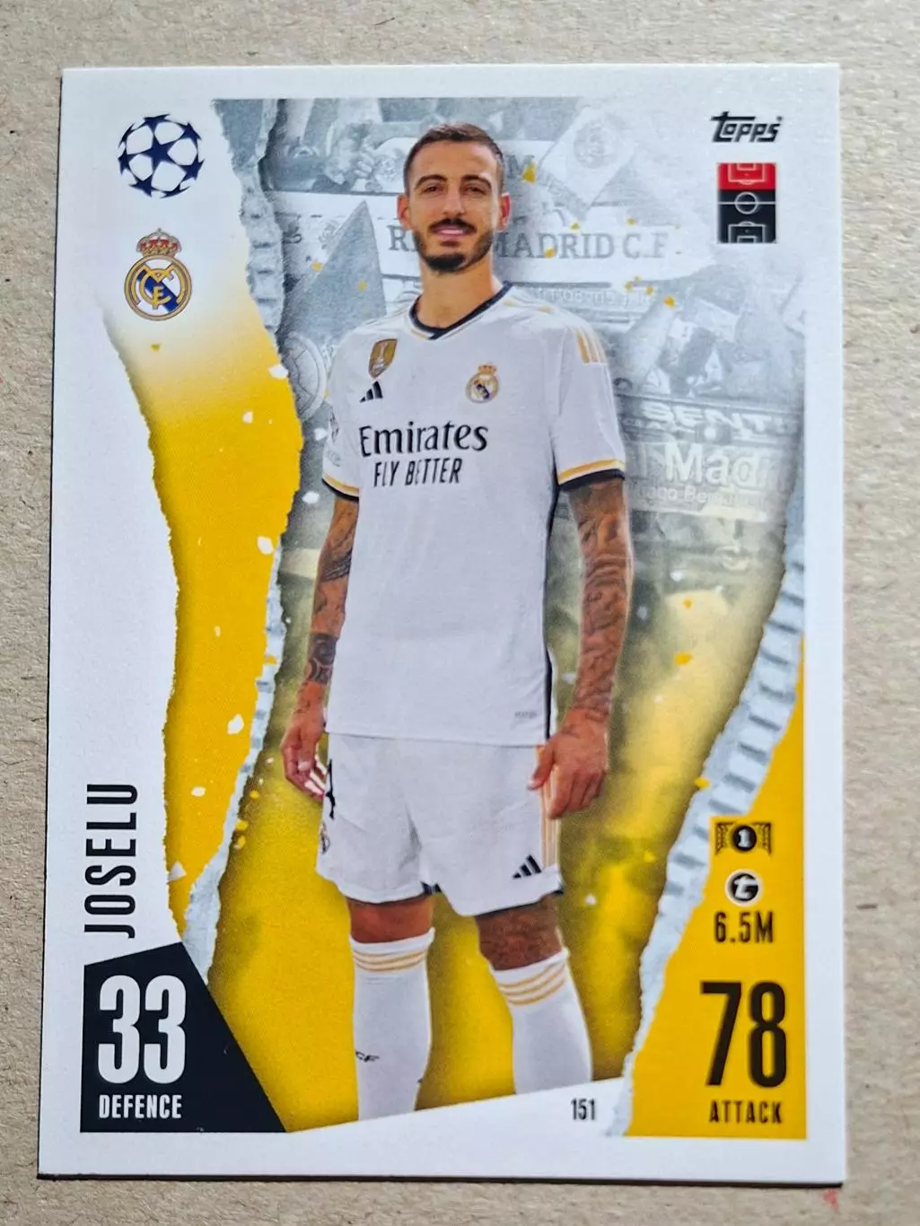 Картка Topps Joselu/Хоселу Реал Мадрид Ліга Чемпіонів 2023/24