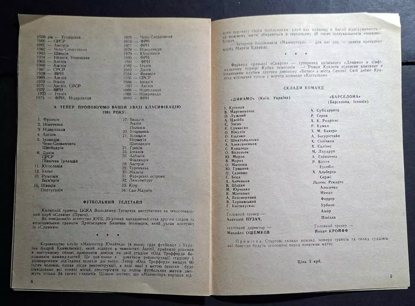 Динамо Київ - Барселона Іспанія 04.03.1992 Кубок Чемпіонів 4