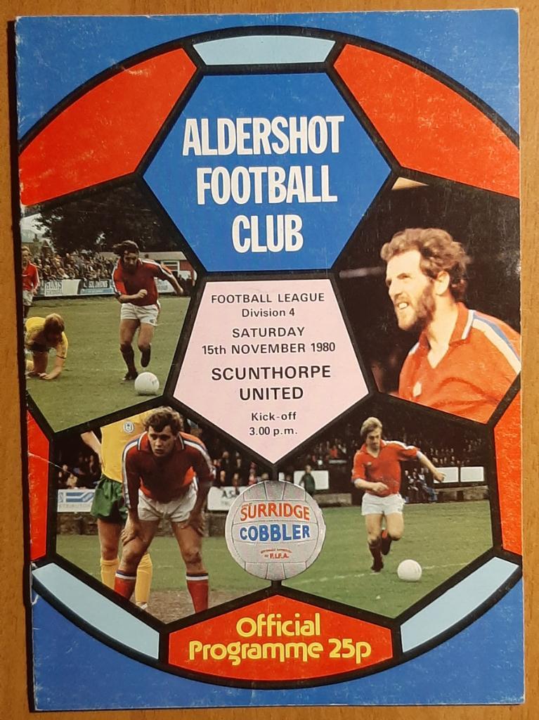 Aldershot - Scunthorpe United 15.11.1980 Division 4