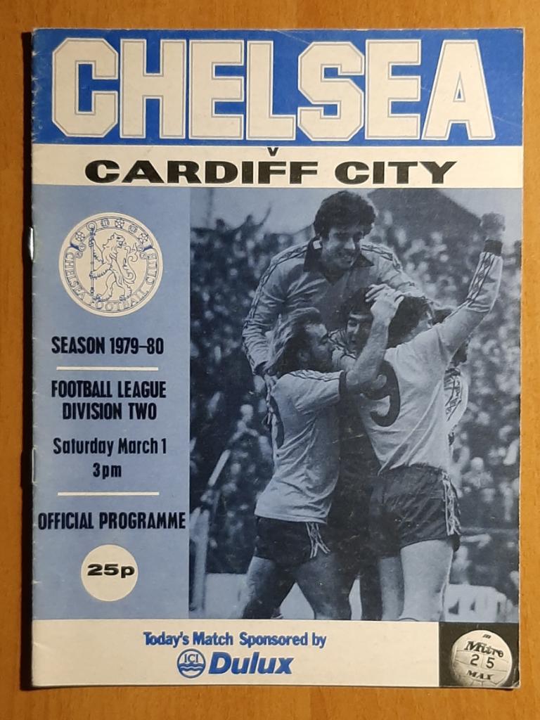 Chelsea - Cardiff City 01.03.1980 Division 2.