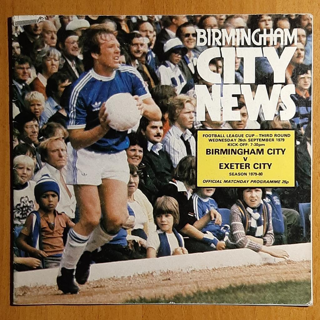 Birmingham City - Exeter City 26.09.1979. League Cup - third round