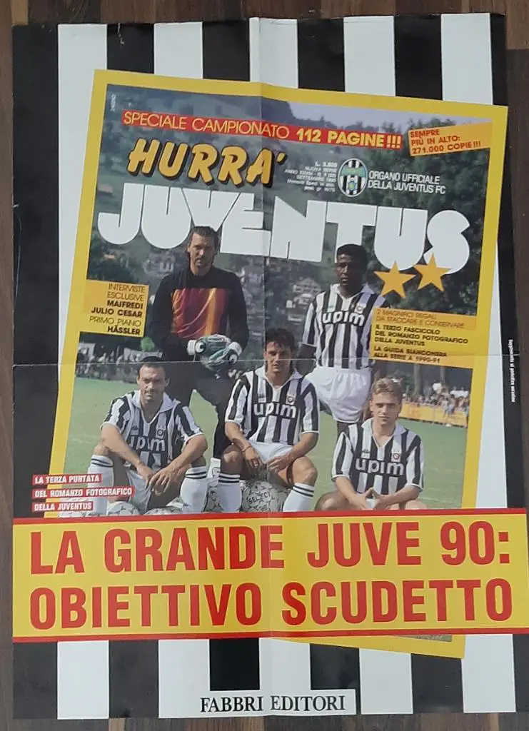 Постер игроки Ювентуса 1990 Таккони, Жулио Сезар,Скиллачи,Баджо,Хесслер .