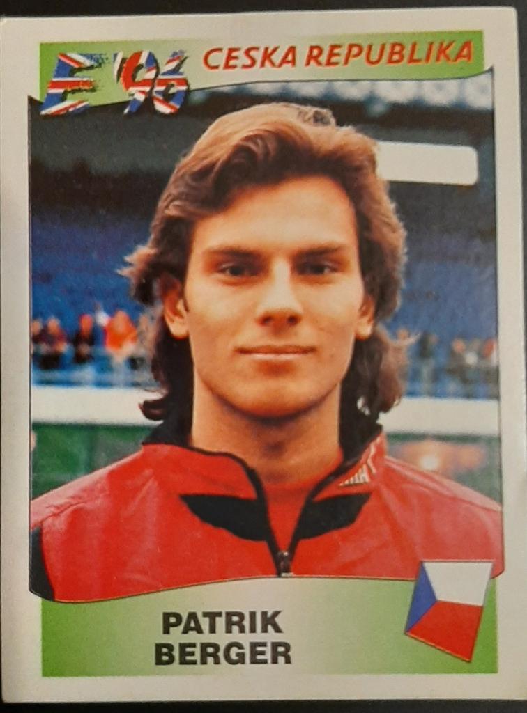 Наклейка Panini #226 Patrik Berger Чехия Евро 1996