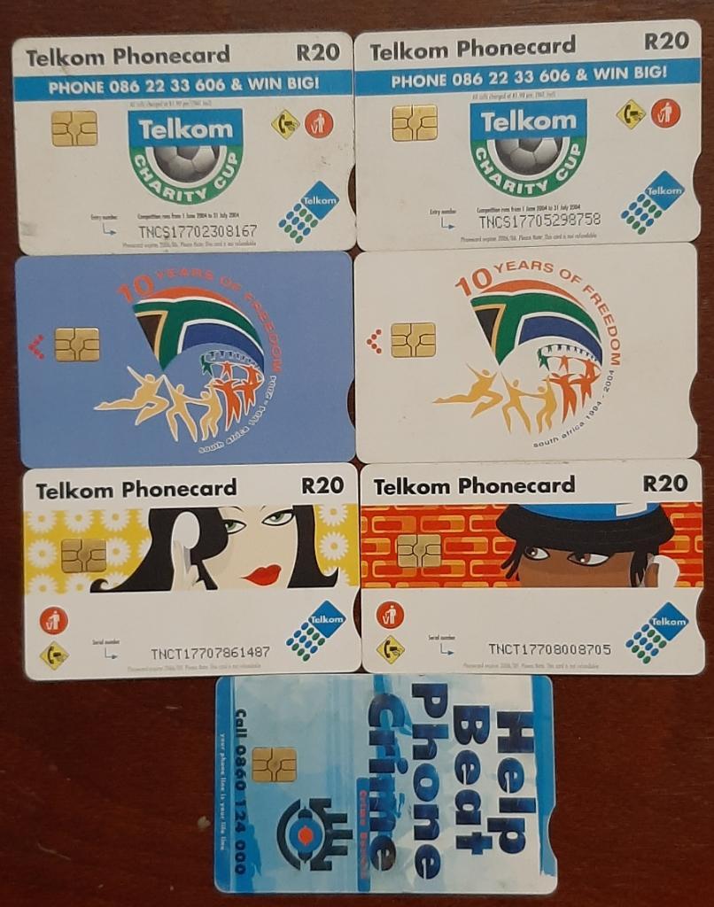 Телефонные карточки ЮАР 7 шт. 1