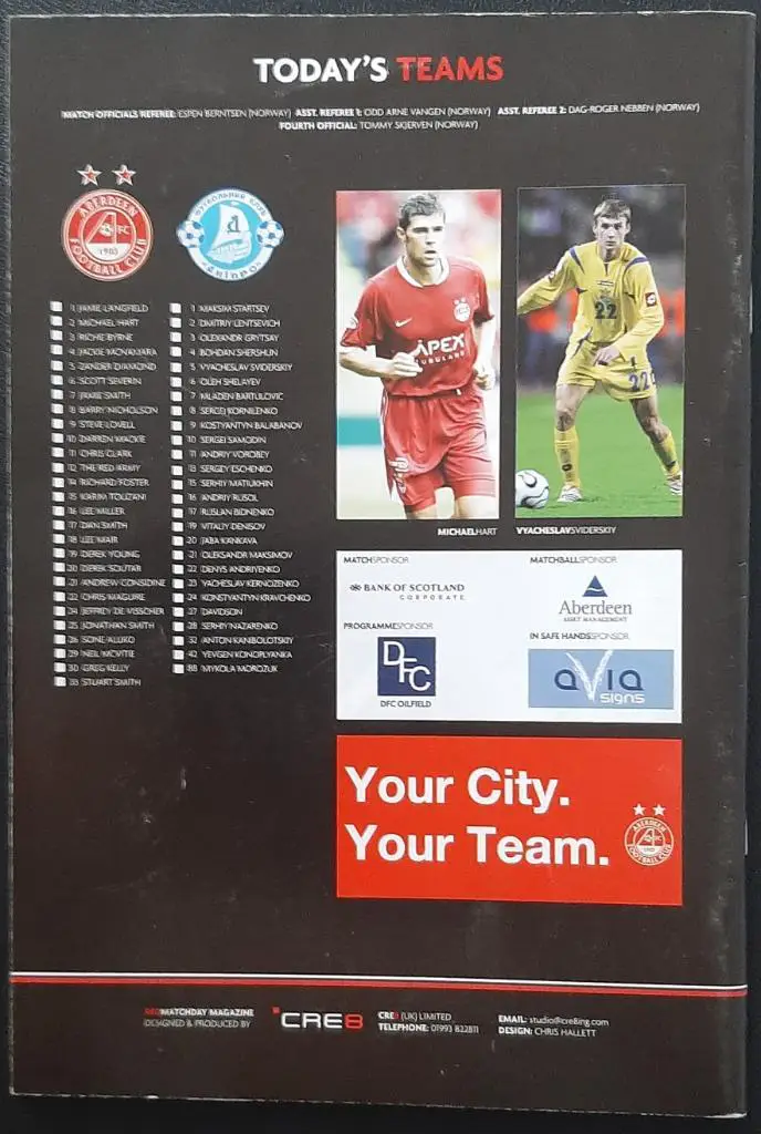 Абердин (Шотландия ) - Днепр (Днепропетровск,Украина) 20.09.2007 Кубок УЕФА 1