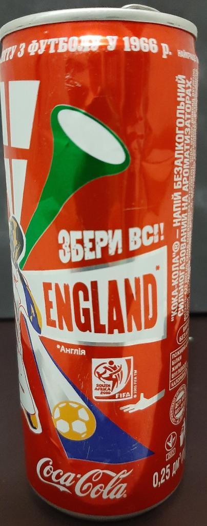 Баночка Coca - Cola Англия (к ЧМ - 2010) 2