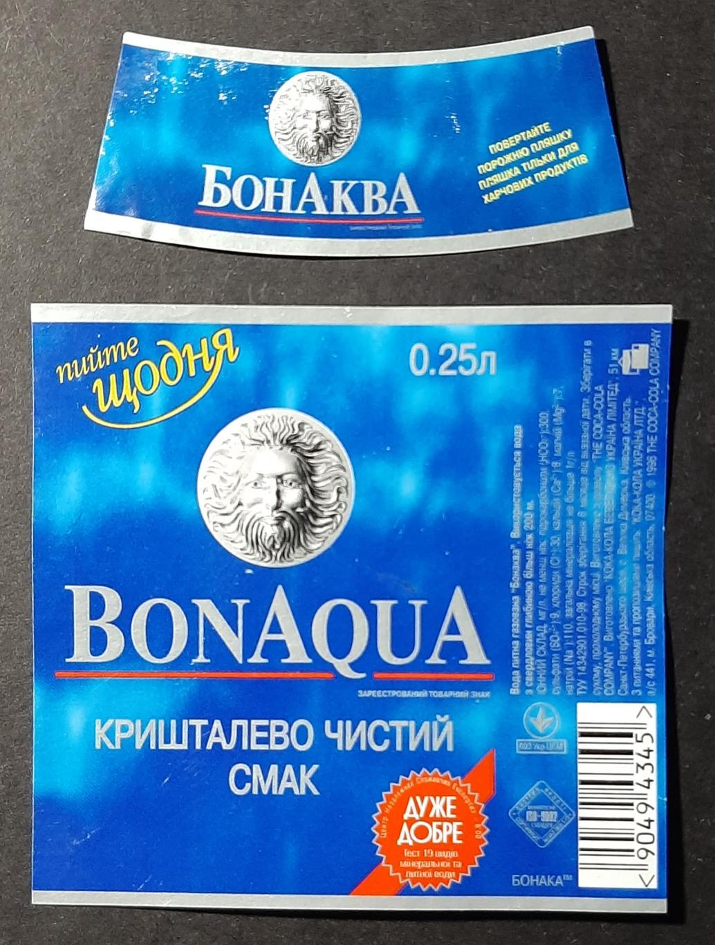 Етикетка вода BonAqua