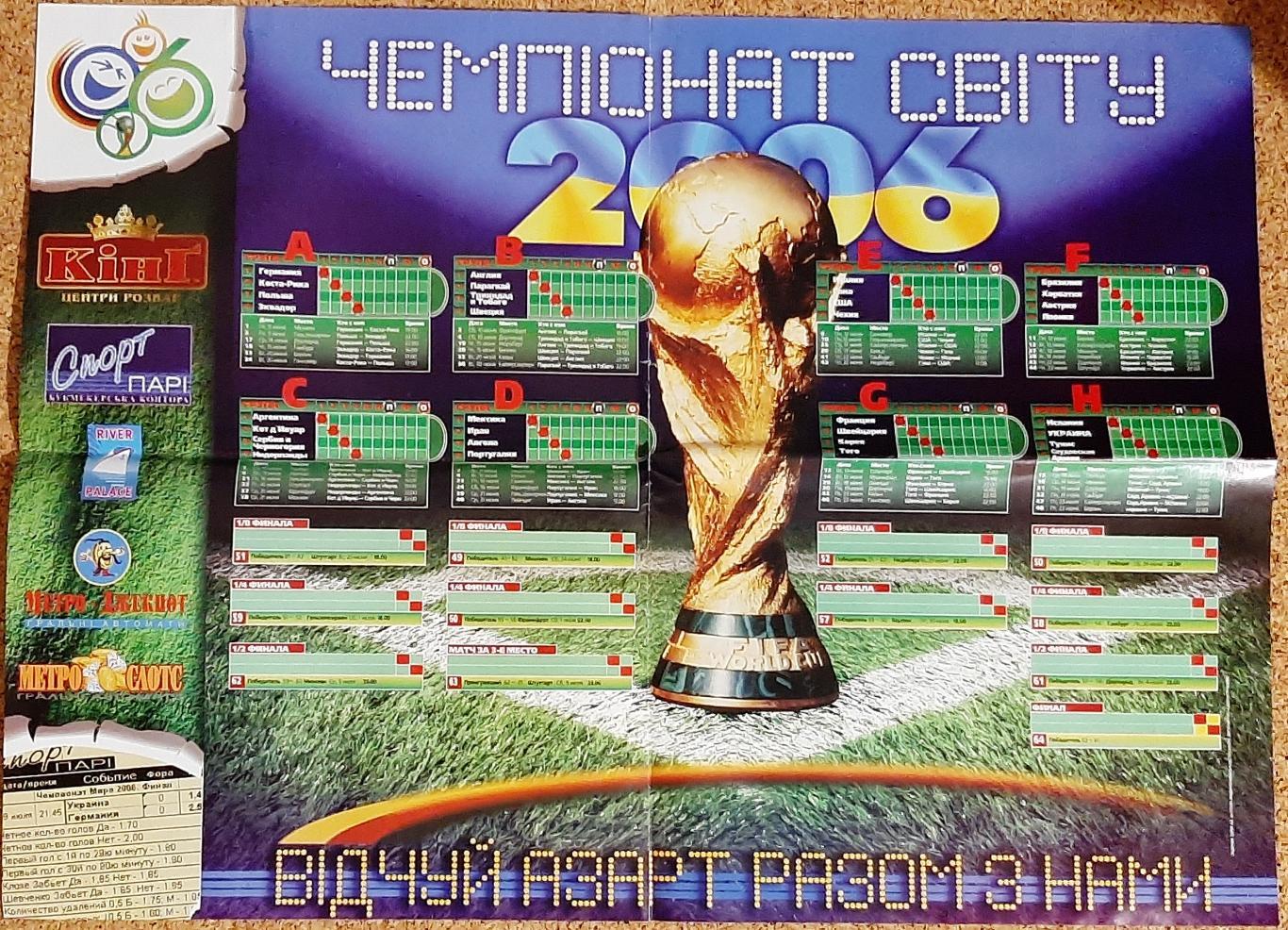 Календар ігор Чемпіонату світу 2006 з газети Команда 1