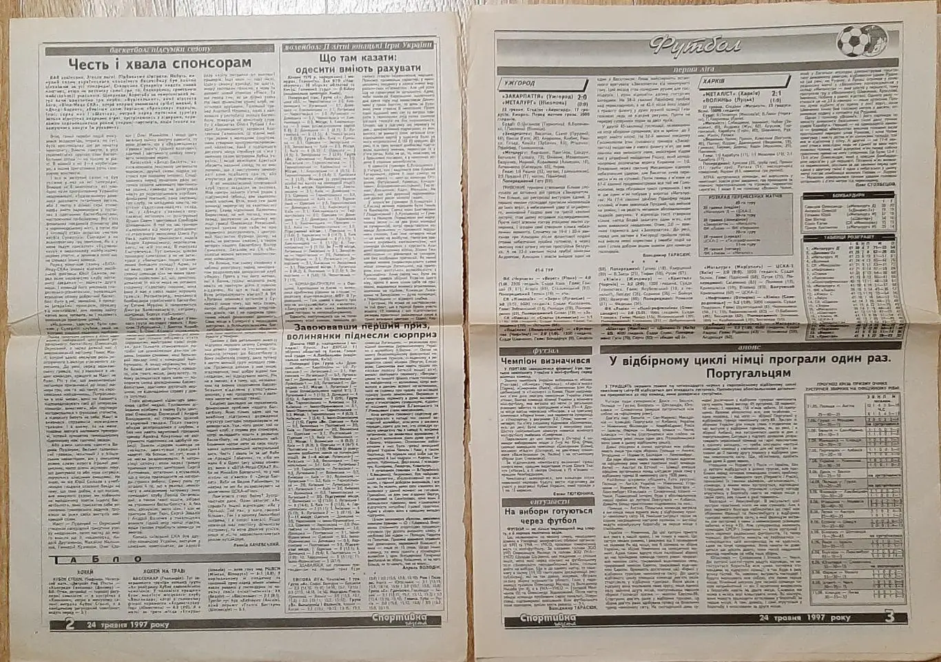 Спортивна газета #77-78 (24.05.1997) Не всі сторінки. 1