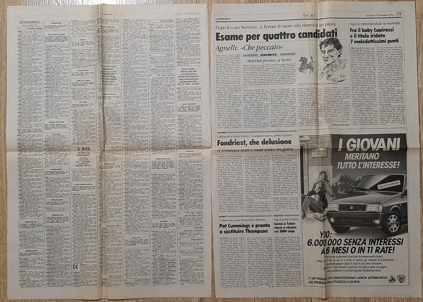 гвзета La Stampa 10.09.1990 вирізка спорт стаття про О. Михайличенко 2