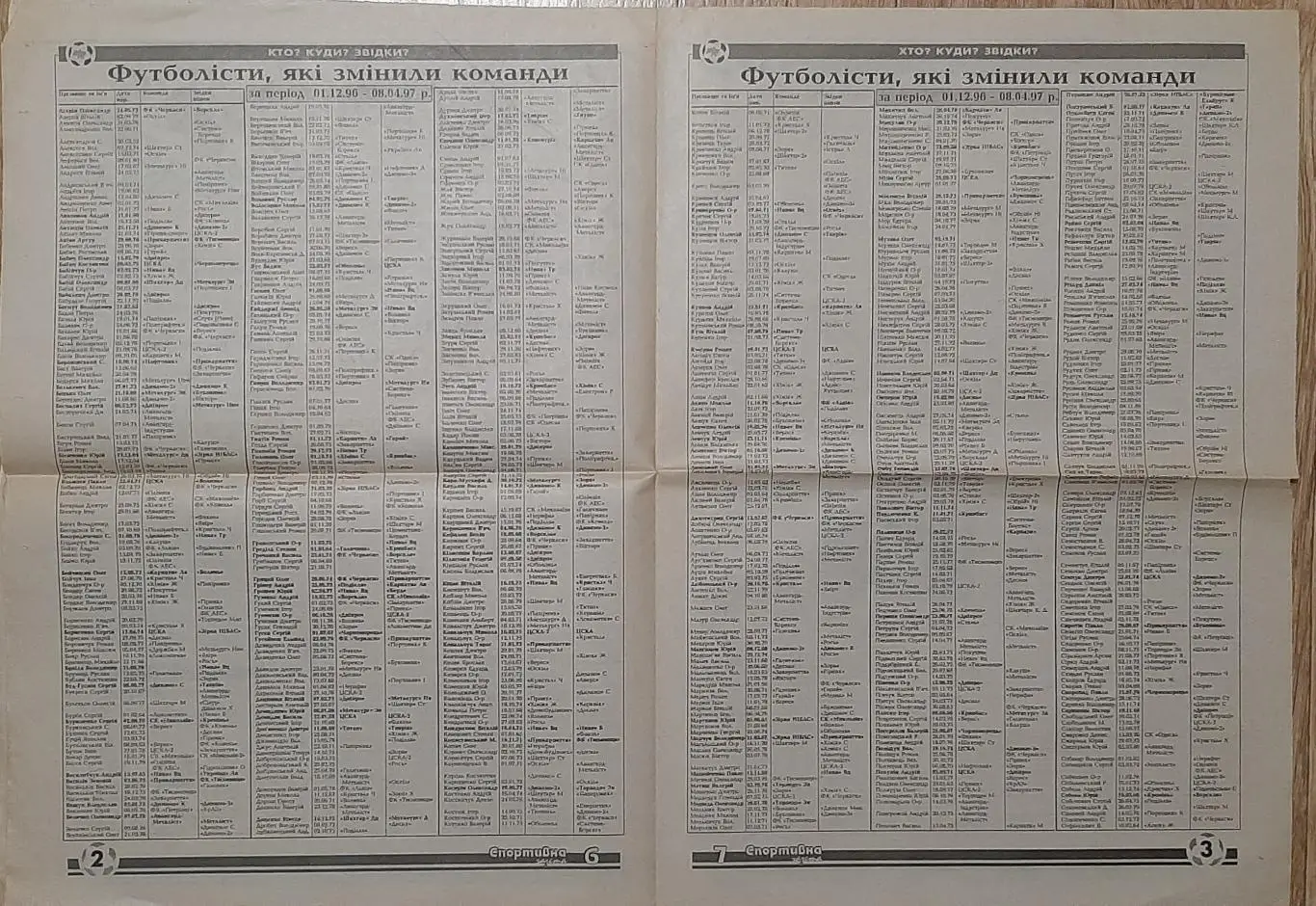 Спортивна газета #56-57 (12.04.1997) Не всі сторінки. 3