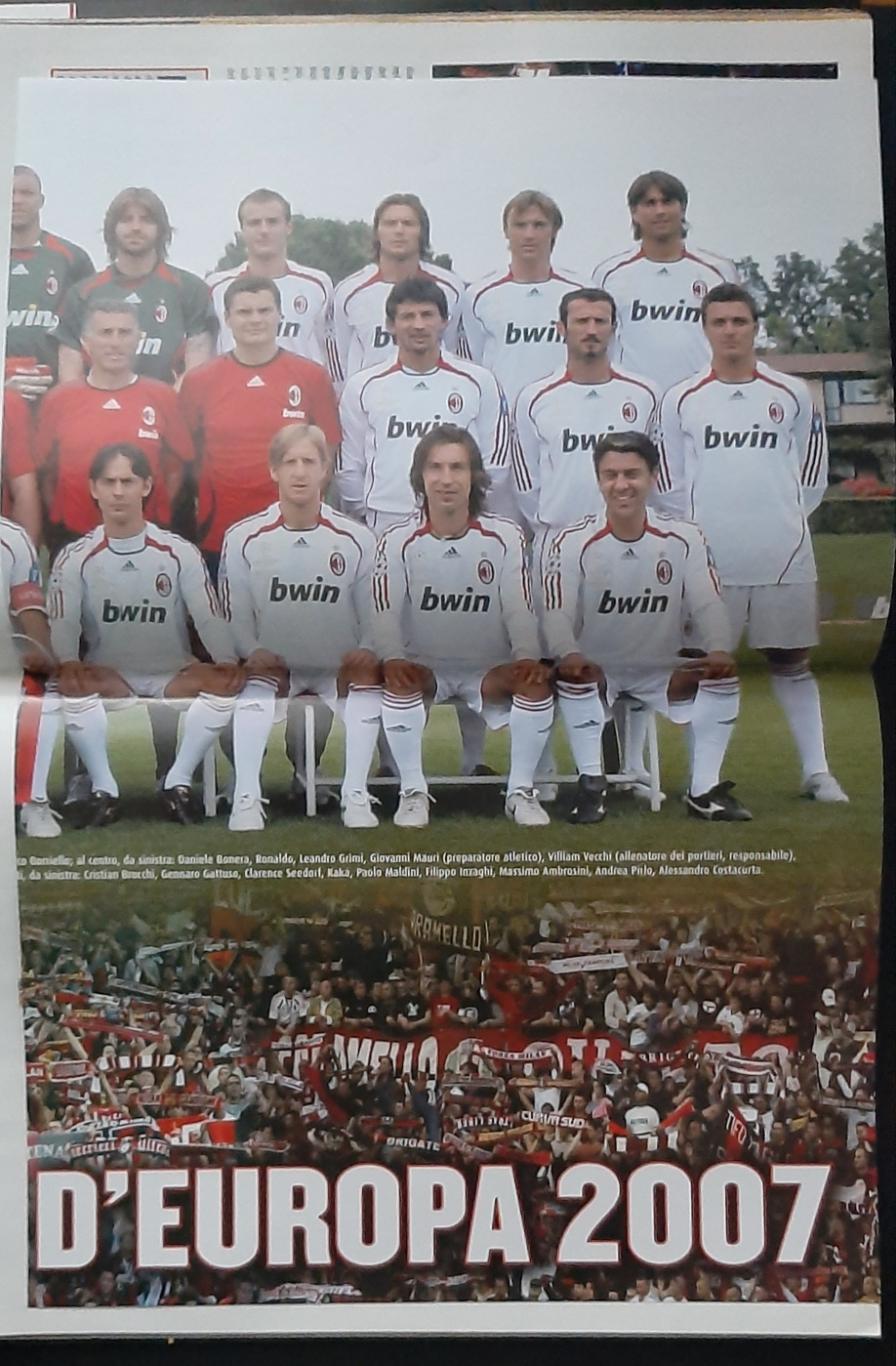 Клубний журнал Мілан Італія Forza Milan 2007+ постер команди. 6