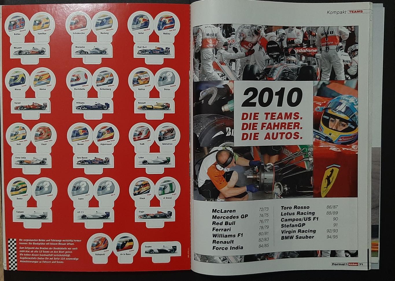 Kicker/Кікер Формула 1 До сезону 2010 + постер М.Шумахер;;С Феттель 1