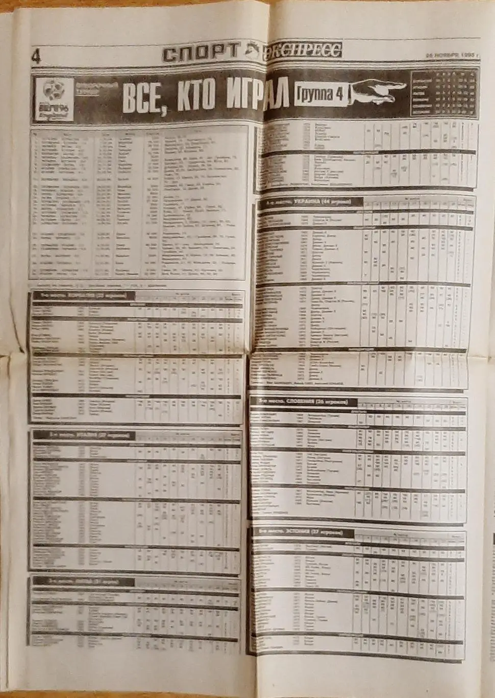 Спорт- експрес #219 (25.11.1995) 3