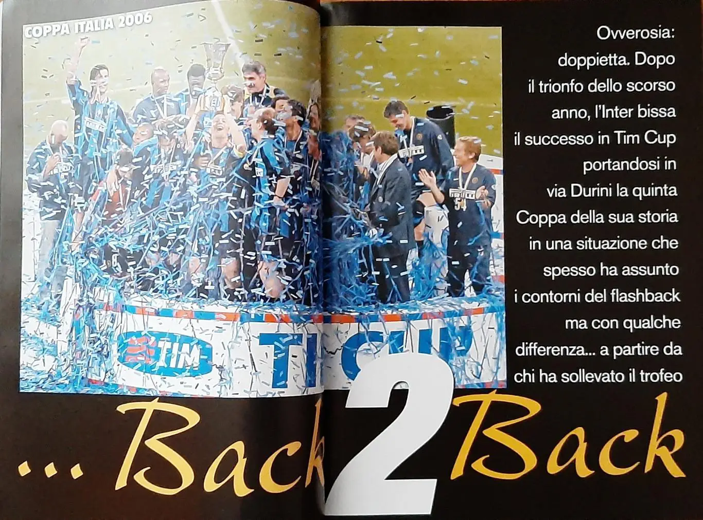 Клубний журнал Inter / Інтер Мілан Італія 2006 Володар Кубка Італії 1