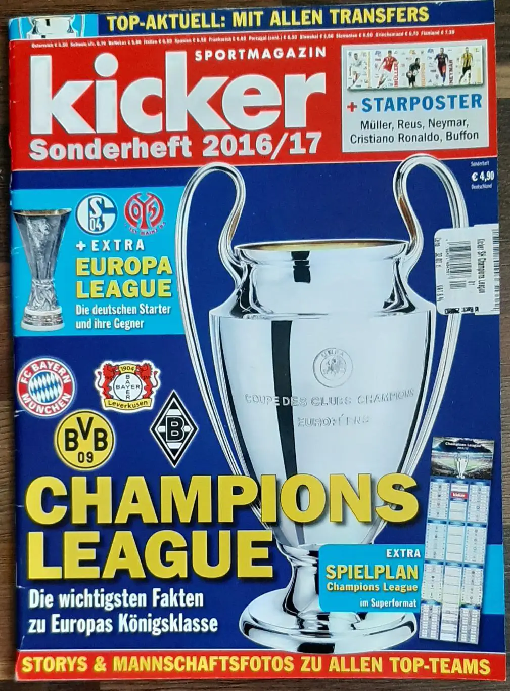 Kicker/Кікер 2016/17 Ліга Чемпіонів Постери всіх команд Динамо Київ + постер