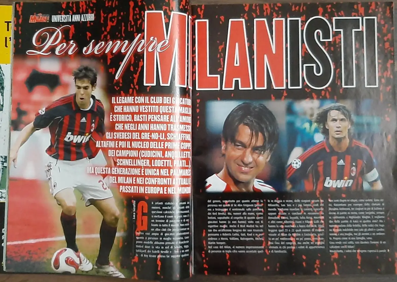 Клубний журнал Forza Milan/Мілан Італія #11 2006 Постер Рікарду Олівейра 2