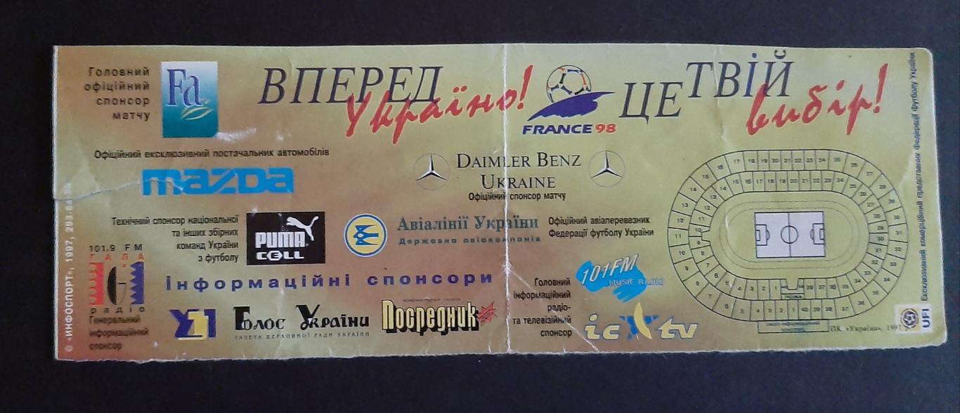 Україна - Німеччина 07.06.1997 Відбір до Чемпіонату світу 1