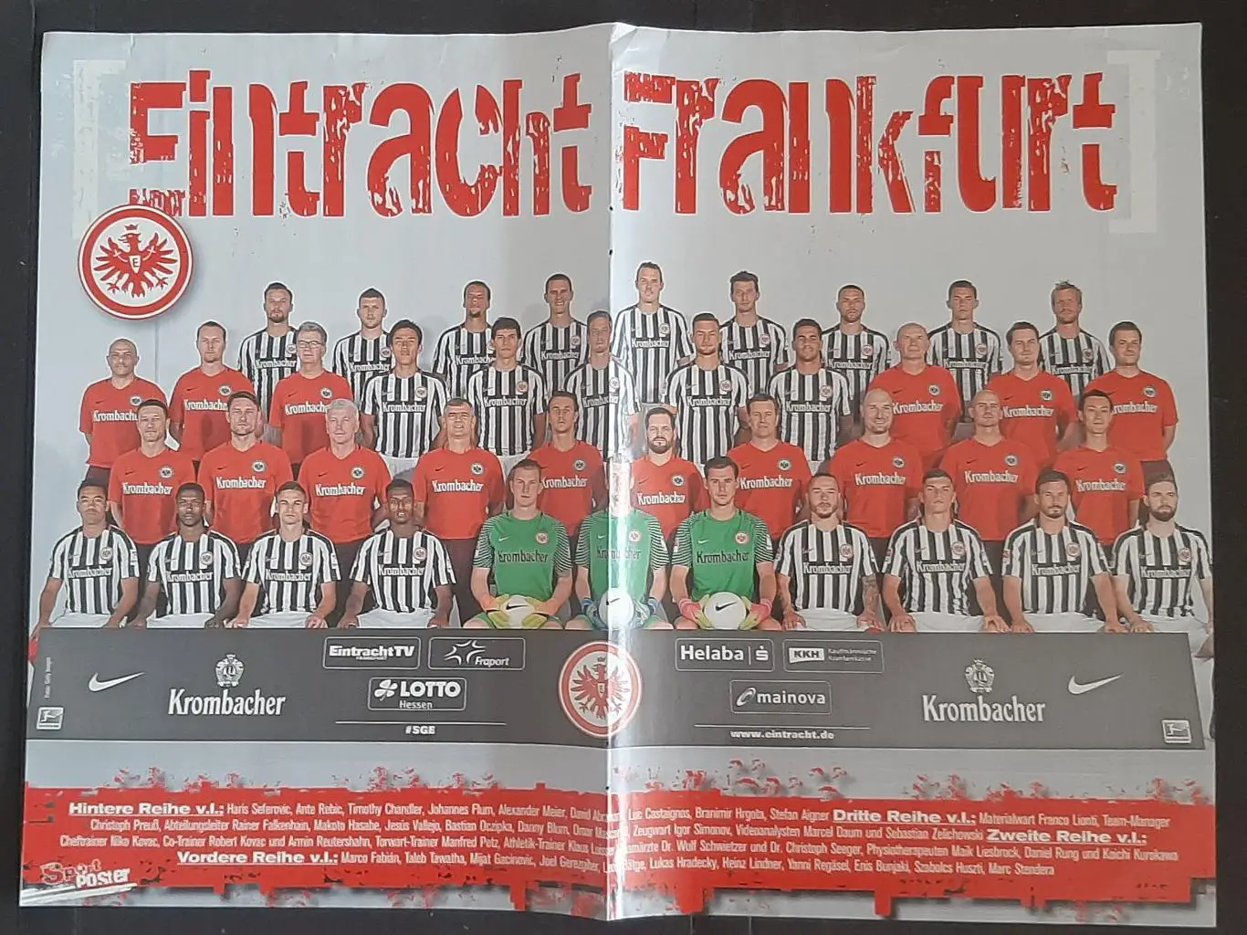 Постер двосторонній Айнтрахт Ф./ Майнц 05 з журналу Bravo Sport 2016